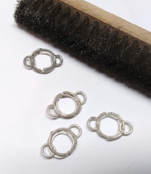 Judy Larson's Rustic Silver Links - , Findings & Components, Toggles & Clasps, Earwire & Headpin, Butane Torch, Soldering, Solder, Use a soft bristle steel brush